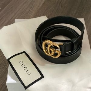 Gucci GG Marmont leather thin belt size 85